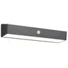 Image de Applique murale extérieure solaire hybride noire LED 7W avec détecteur de mouvement USB