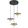 Image de Suspension LED moderne noire et dorée ? 3 disques ronds, CCT 10W