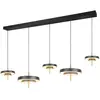 Image de Suspension LED moderne noire et dorée, barre avec disques, 50W, CCT 2300-4000K