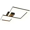 Image de Plafonnier LED moderne noir 22W, design géométrique carré, lumière chaude 3000K