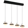 Image de Suspension LED noire design 4 anneaux 8W 800 lm CCT 2300/3000/4000K