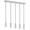 Image de Suspension moderne grise ? 5 spots GU10 SOKA Trio en métal, design rainuré