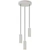 Image de Suspension moderne grise ronde 3xGU10 10W, tubes rainurés en métal, collection Soka