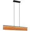 Image de Suspension scandinave en bois 110 cm LED 39W dimmable 3000K noir et bois clair