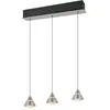 Image de Suspension moderne argentée ? 3 abat-jour coniques LED 21W ROMEO Trio