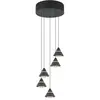 Image de Suspension moderne noire ronde ? 5 abat-jours coniques LED 35W CCT