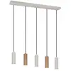 Image de Suspension moderne SOKA Trio café-gris, barre rainurée, 5 spots GU10, métal