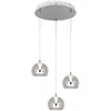 Image de Suspension LED moderne grise ronde ? 3 abat-jour en verre décoratif, 8W CCT