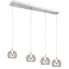 Image de Suspension LED FLYNT grise en verre décoratif, 8W, dimmable, 3 températures de couleur