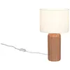 Image de Lampe de table décorative céramique café et blanche, abat-jour tissu, E27 10W