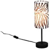 Image de Lampe de table décorative zébrée noir et blanc, 1x E14, métal, abat-jour zebra
