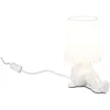 Image de Lampe de table art déco blanche en céramique avec abat-jour E14 10W