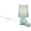 Image de Lampe de table art déco bleue en céramique avec abat-jour E14 10W HUMA