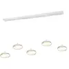 Image de Suspension moderne blanche ? 5 abat-jour en verre LED 10W TARSIA TRIO
