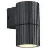 Image de Applique murale extérieure noire cannelée moderne 1xGU10 5W IP44 PARANA