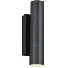 Image de Applique murale extérieure moderne noire tube haut-bas 2xGU10 mini 10W IP65