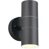 Image de Applique murale extérieure moderne noire cylindrique haut bas 2xGU10 IP44