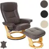 Image de Mendler Fauteuil relax cuir pivotant - Marron