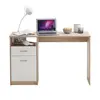 Image de Bureau 1 porte et 1 tiroir 123x50x76,5 cm chêne et blanc
