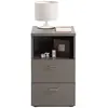 Image de MES Table d'appoint 2 tiroirs - Taupe