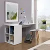Image de FMD Bureau avec étagères latérales Blanc
