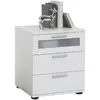 Image de FMD Table de chevet FMD 3 tiroirs blanc