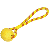Image de Balle pour chien TPR avec corde Nobby Pet Jaune 37 cm 62361