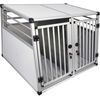 Image de Cage de transport de voiture pour chien double aluminium Nobby Pet Nouveau Design Gris 92x88x68 cm 62393