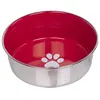 Image de Gamelles pour chien en inox antidérapante Nobby Pet Heavy Paw Rouge 1,9 L 73471
