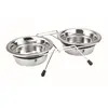 Image de Gamelles double en inox pour chien Nobby Pet Silent Diner Argenté 2,50 L 79049