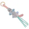 Image de Jouet peluche pour chat souris élastique avec anneau en bois Nobby Pet Bleu 29,5 cm 80252