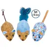 Image de Jouet peluche pour chat souris avec herbe à chat Nobby Pet Bleu 12 cm 80253