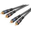 Image de Goobay Câble audio 2 RCA vers 2 RCA - 10 m - Noir