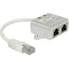 Image de Delock Doubleur Ethernet RJ45 2 ports - 15 cm - Gris clair