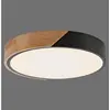 Image de Plafonnier semi-encastré rond à LED intégré Bila, noir, 1 LED 24 W, 3 000 K
