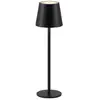 Image de Lampe de table LED intégrée rechargeable Euria, noire, 1 LED 2,5 W, 3 000 K, IP54, intensité variable