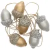 Image de Rico Pendentifs 6 Glands Bois Or et Argent