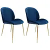 Image de Lot de 2 Chaises Design Charlize 90cm Bleu & Or