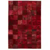 Image de Paris Prix Tapis Patchwork en Cuir Fait Main - Rouge