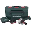 Image de Metabo WB 18 LT BL 11-125 Quick Meuleuse d'angle sans fil 18 V 125 mm Brushless + 1x batterie 4,0 Ah + chargeur + metaBOX