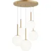 Image de Suspension à 5 globes en verre et métal doré 180 cm Basic form - Maytoni