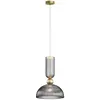 Image de Suspension dôme strié verre gris or E27 Maytoni Antic