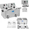 Image de Friteuse électrique double EGO 2x8L avec robinets de vidange et thermostat