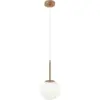 Image de Suspension avec armature en métal doré et globe en verre blanc mat 36 cm Basic form - Maytoni
