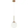 Image de Suspension avec armature en métal doré et globe en verre blanc mat 40 cm Basic form - Maytoni