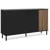 Image de Buffet 3 portes 4 tiroirs 159,7x40x90,1 cm noir et naturel - MONS