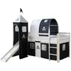 Image de Homestyle4u Mezzanine avec Tunnel 90x200 - Pirate Noir