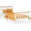 Image de HOMESTYLE4U Lit en bois 90x200 cm - Blanc
