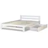 Image de Homestyle4U Lit double - Blanc 140x200 cm