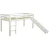 Image de Lit blanc mi-haut avec matelas sommier à lattes